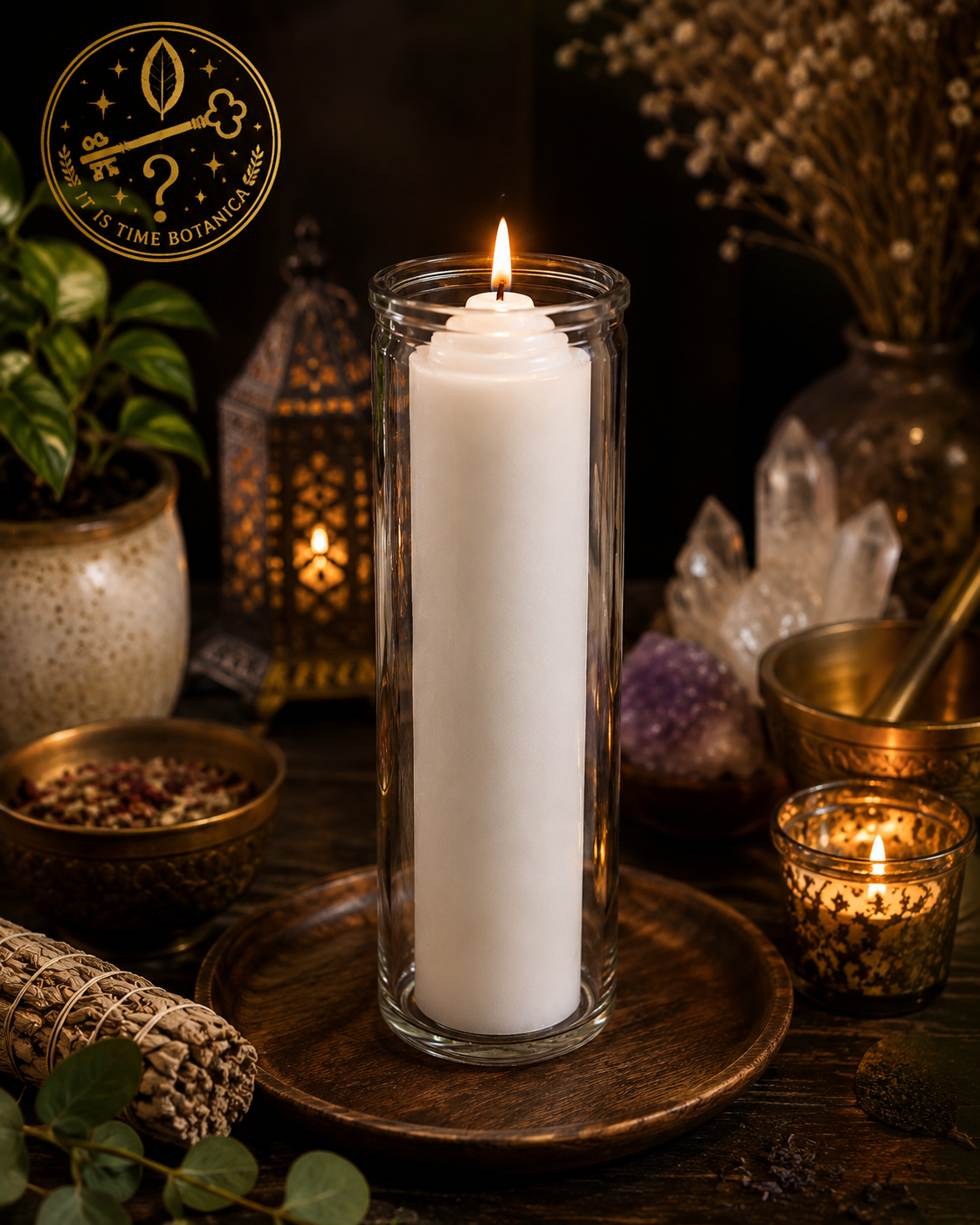 Crusader White Pull Out Ritual Candle