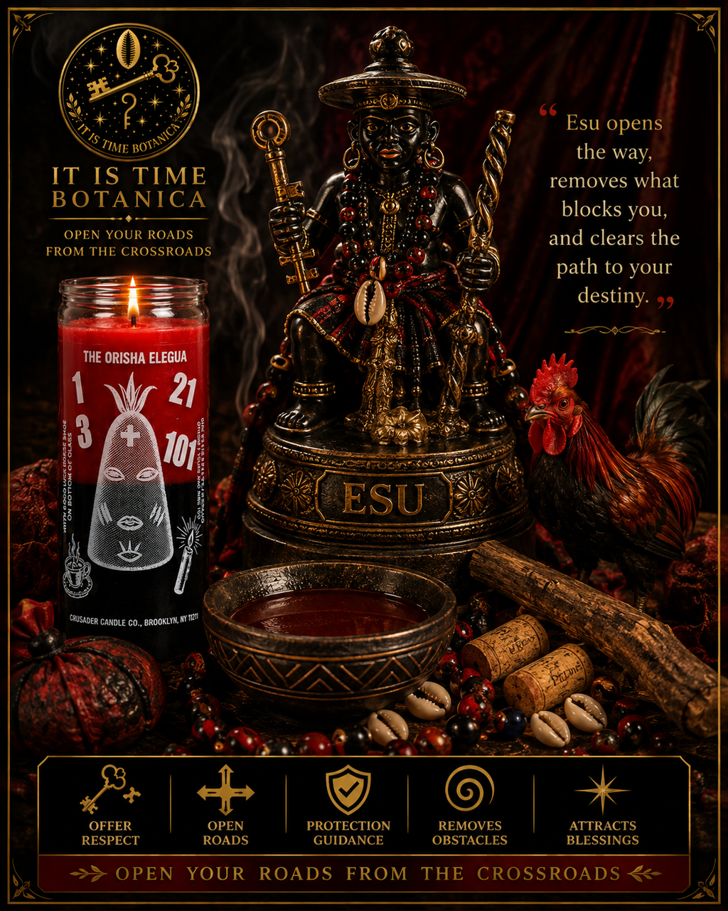 Elegua 7-Day Orisa Devotional Candle