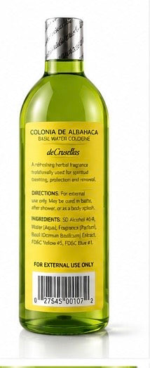 deCrusellas Agua de Albahaca Cologne – 7 fl oz / 207 mL