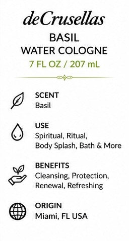 deCrusellas Agua de Albahaca Cologne – 7 fl oz / 207 mL