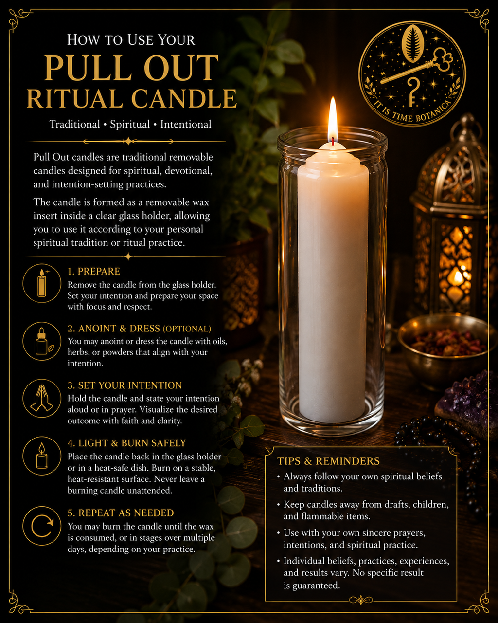Crusader White Pull Out Ritual Candle