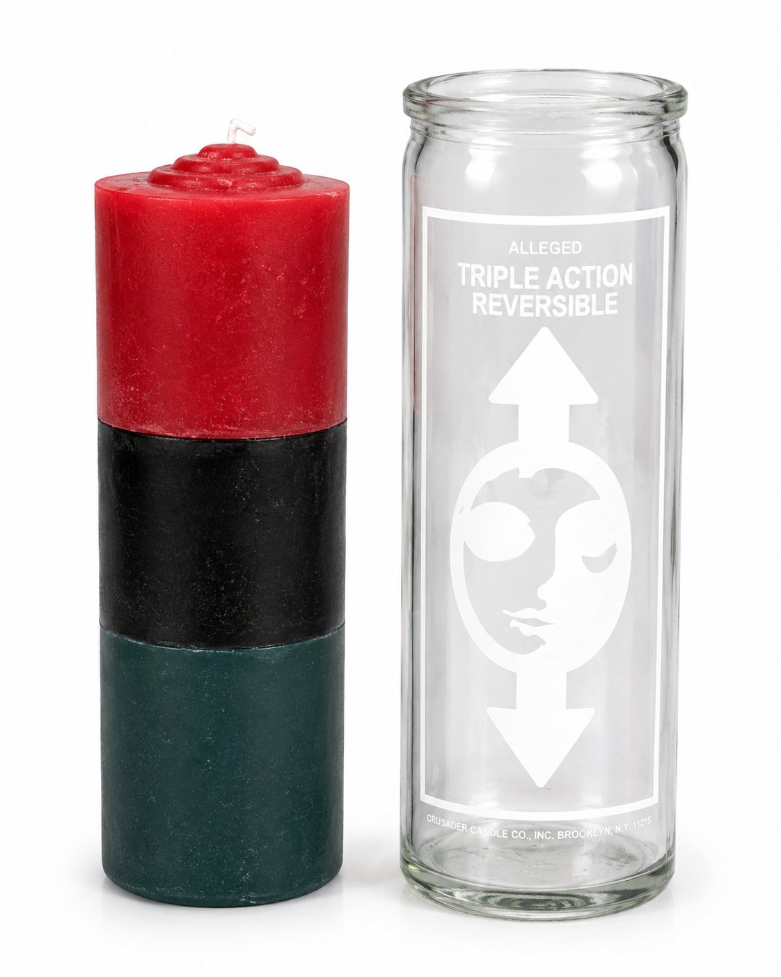 Crusader 3-Color Reversible / Triple Action Pull Out Ritual Candle